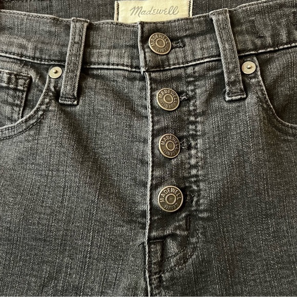 Madewell 9" Mid-Rise Skinny Jeans Berkeley Black: Button-Through Edition Size 26 - Picture 5 of 13